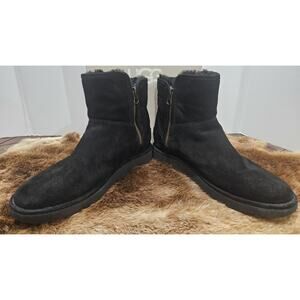 UGG W ABREE MINI 1016548 W/NERO Black Zip Boots Size 9